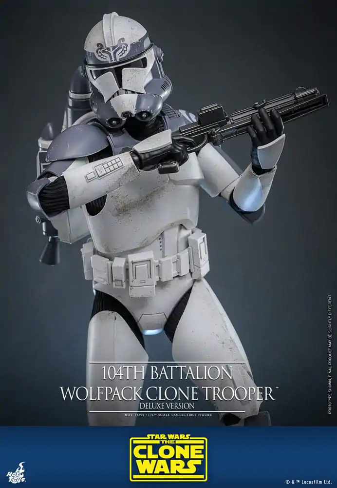 Star Wars The Clone Wars Figurina Acțiune 1/6 Batalionul 104 Wolfpack Clone Trooper Versiune Deluxe 30 cm poza produsului