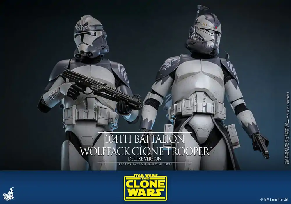 Star Wars The Clone Wars Figurina Acțiune 1/6 Batalionul 104 Wolfpack Clone Trooper Versiune Deluxe 30 cm poza produsului