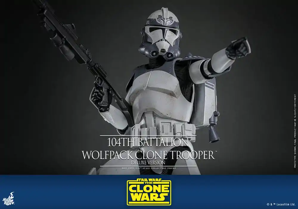 Star Wars The Clone Wars Figurina Acțiune 1/6 Batalionul 104 Wolfpack Clone Trooper Versiune Deluxe 30 cm poza produsului