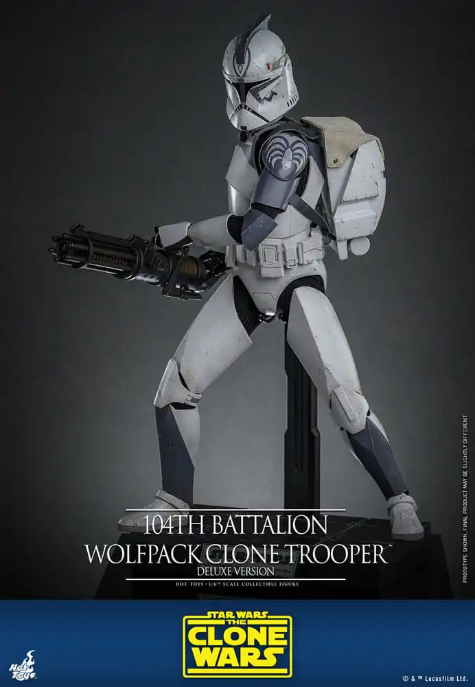 Star Wars The Clone Wars Figurina Acțiune 1/6 Batalionul 104 Wolfpack Clone Trooper Versiune Deluxe 30 cm poza produsului