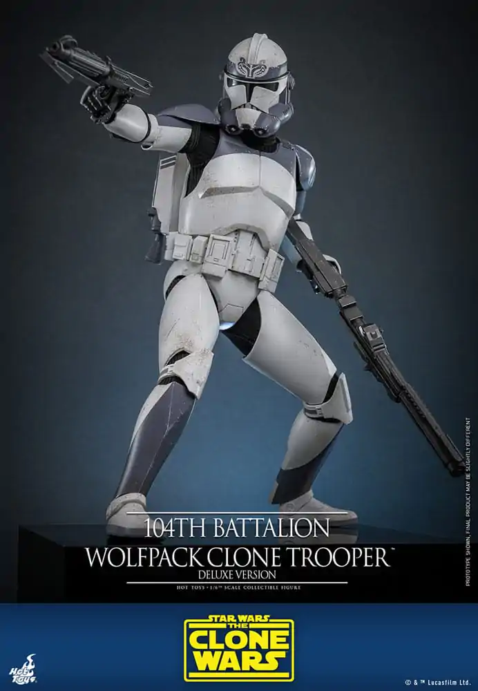 Star Wars The Clone Wars Figurina Acțiune 1/6 Batalionul 104 Wolfpack Clone Trooper Versiune Deluxe 30 cm poza produsului