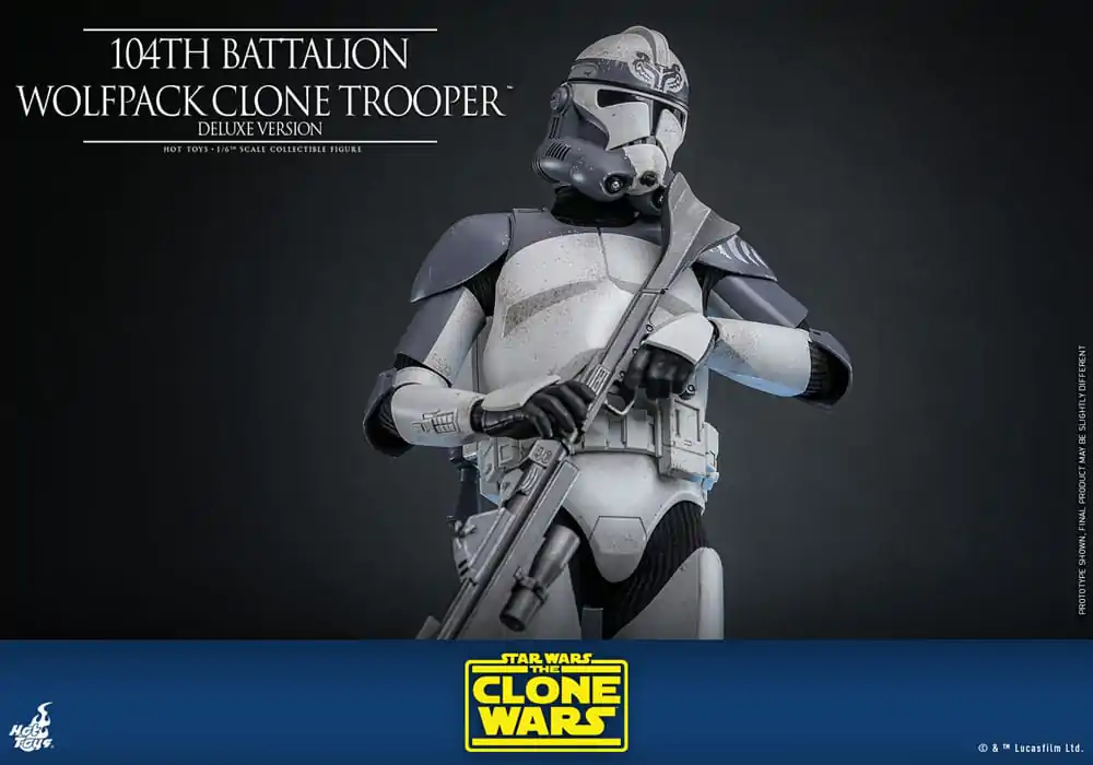 Star Wars The Clone Wars Figurina Acțiune 1/6 Batalionul 104 Wolfpack Clone Trooper Versiune Deluxe 30 cm poza produsului