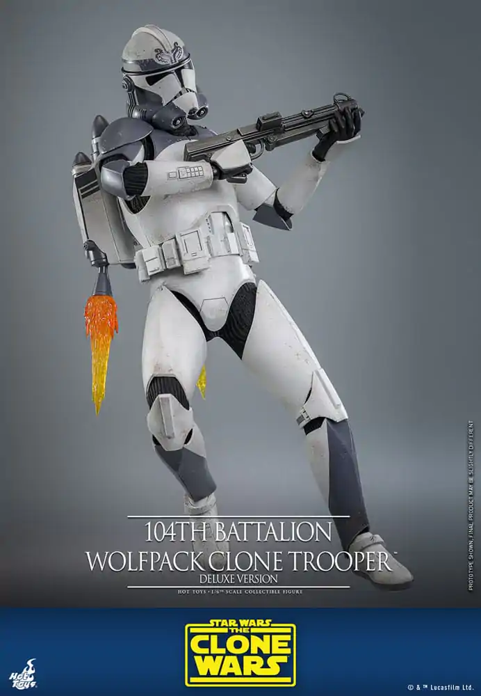 Star Wars The Clone Wars Figurina Acțiune 1/6 Batalionul 104 Wolfpack Clone Trooper Versiune Deluxe 30 cm poza produsului