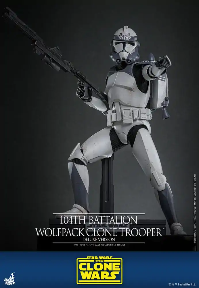 Star Wars The Clone Wars Figurina Acțiune 1/6 Batalionul 104 Wolfpack Clone Trooper Versiune Deluxe 30 cm poza produsului