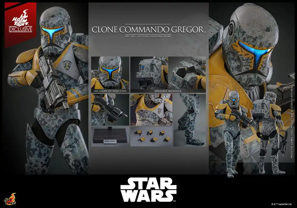 Star Wars: The Clone Wars figurina de actiune 1/6 Clone Commando Gregor Hot Toys Exclusive 30 cm poza produsului