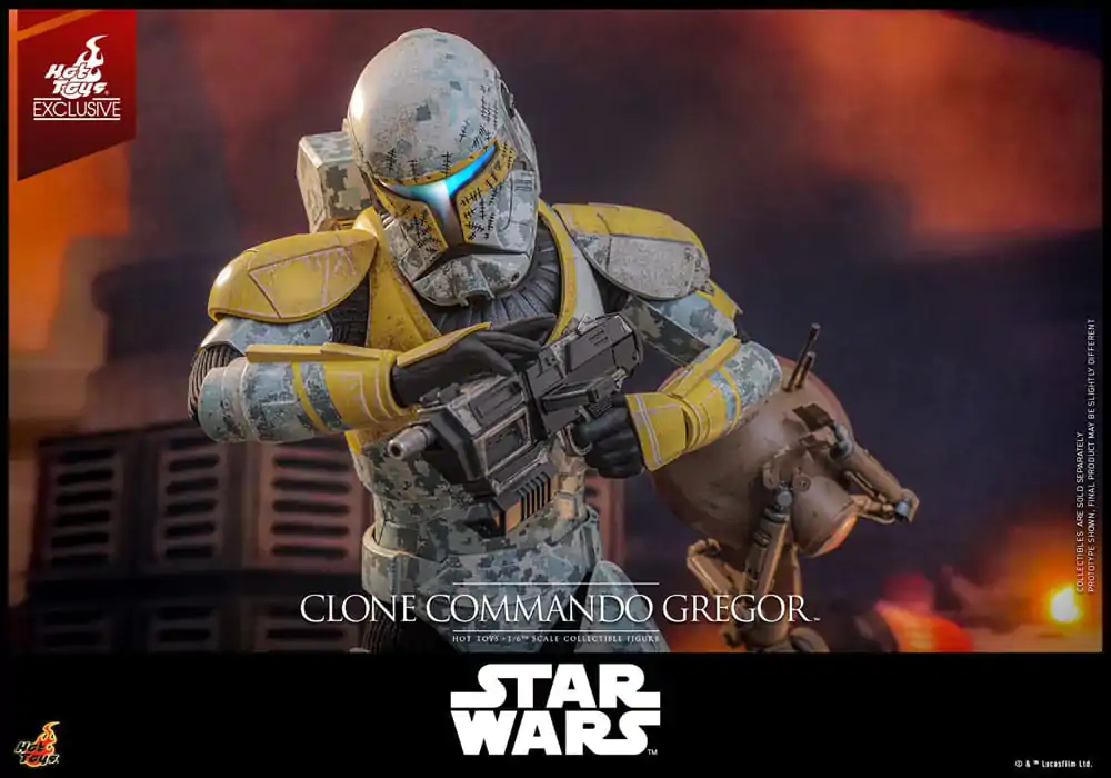 Star Wars: The Clone Wars figurina de actiune 1/6 Clone Commando Gregor Hot Toys Exclusive 30 cm poza produsului