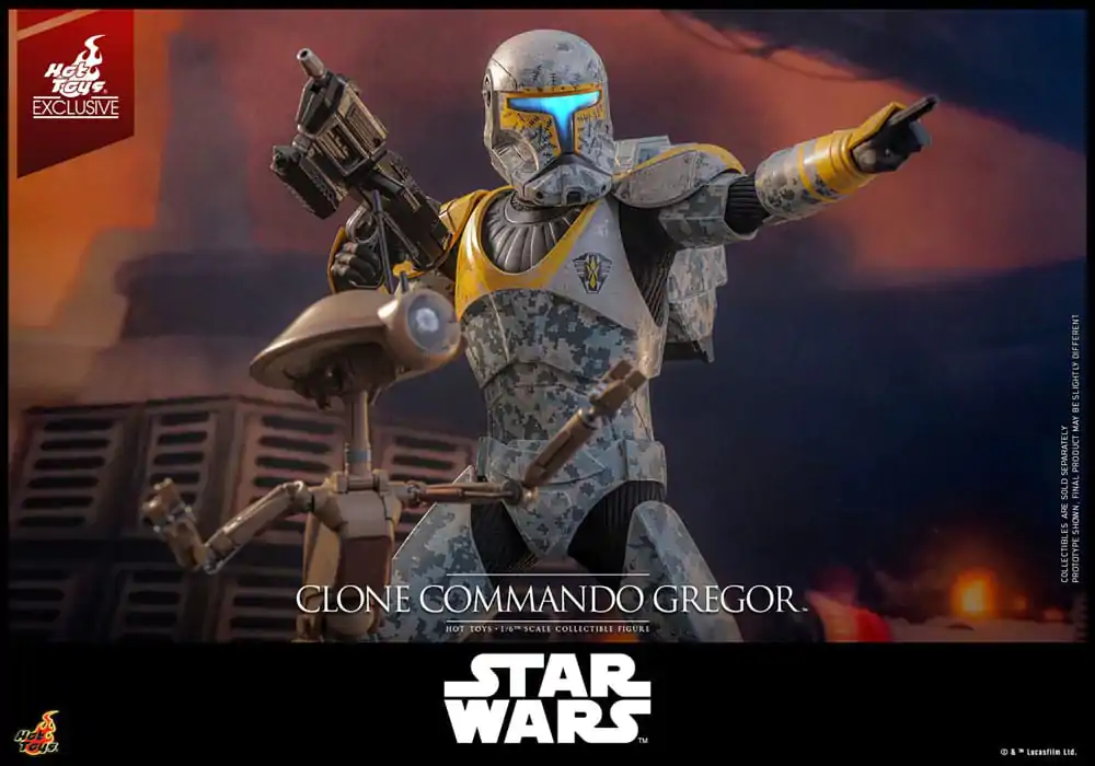 Star Wars: The Clone Wars figurina de actiune 1/6 Clone Commando Gregor Hot Toys Exclusive 30 cm poza produsului