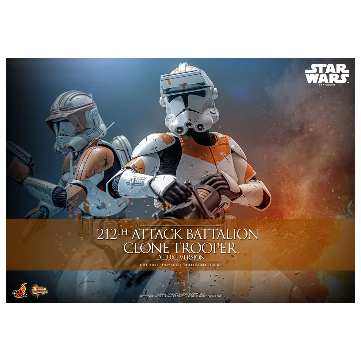 Star Wars: The Clone Wars figurina de acțiune 1/6 212th Attack Battalion Clone Trooper Versiune Deluxe 30 cm poza produsului