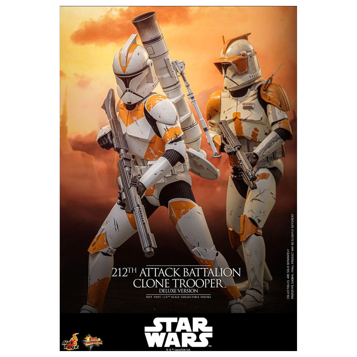 Star Wars: The Clone Wars figurina de acțiune 1/6 212th Attack Battalion Clone Trooper Versiune Deluxe 30 cm poza produsului