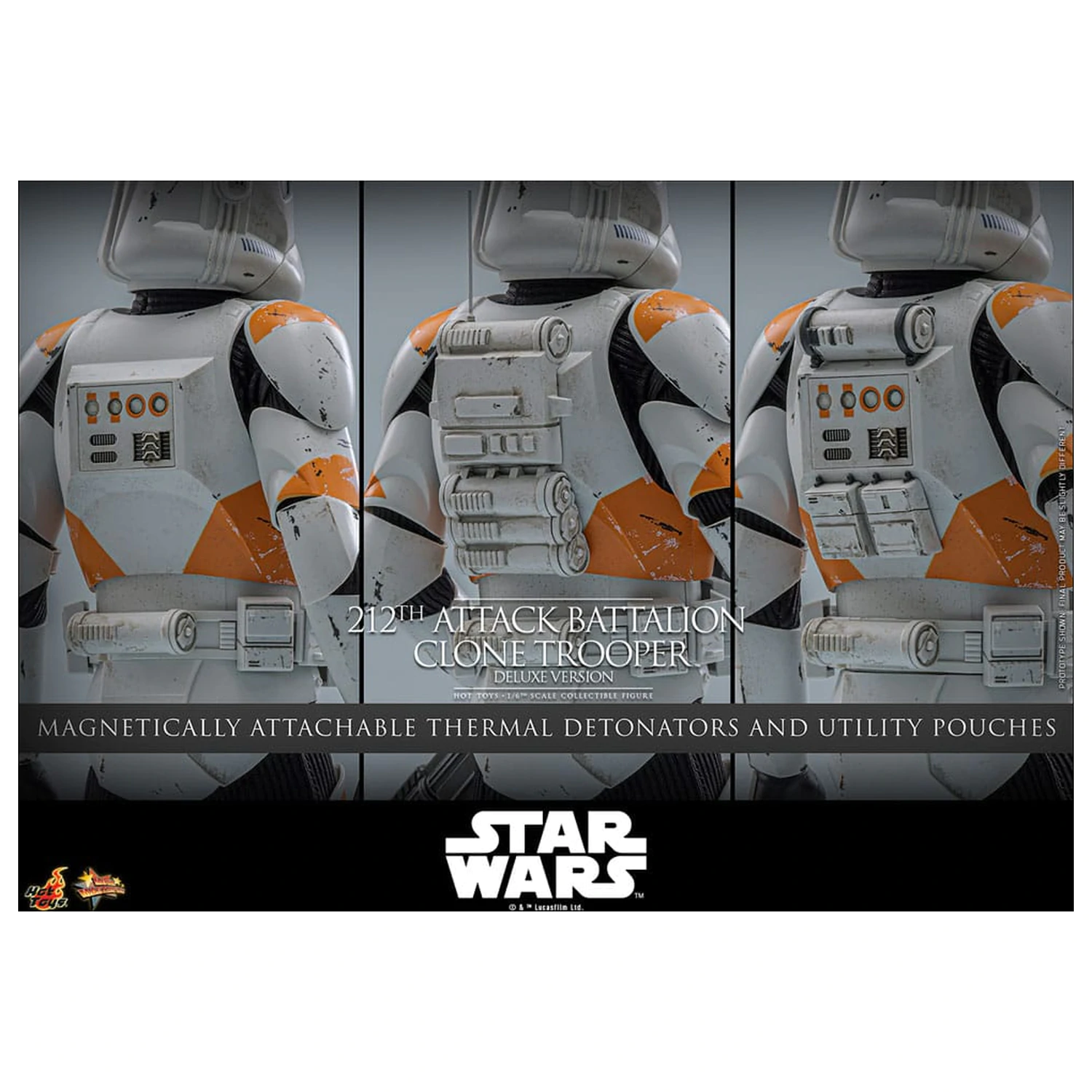 Star Wars: The Clone Wars figurina de acțiune 1/6 212th Attack Battalion Clone Trooper Versiune Deluxe 30 cm poza produsului