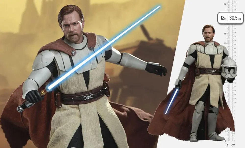Star Wars The Clone Wars Figurina de Acțiune 1/6 Obi-Wan Kenobi 30 cm poza produsului
