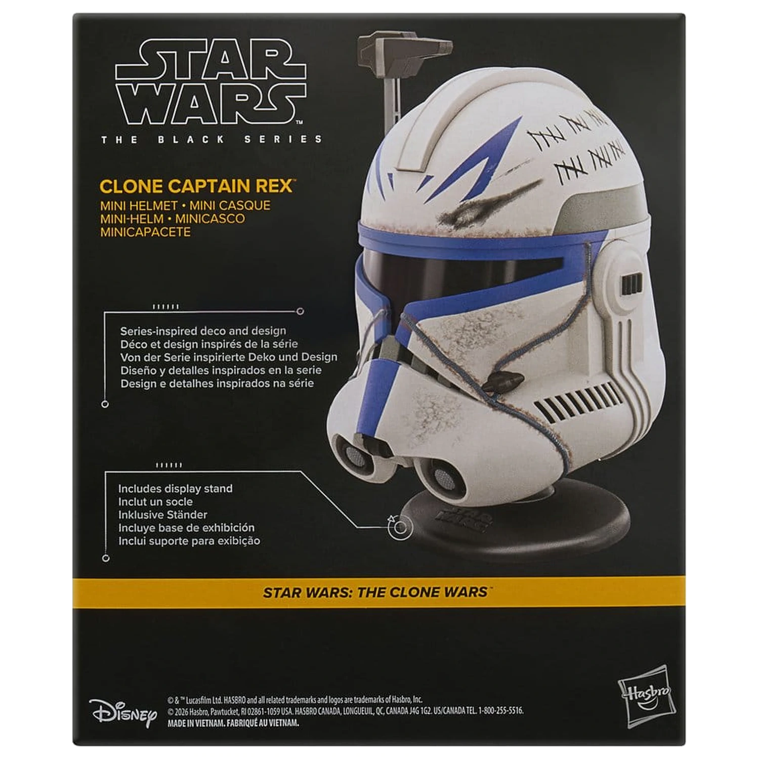 Star Wars: The Clone Wars Black Series Mini Cască Clone Captain Rex 15 cm poza produsului