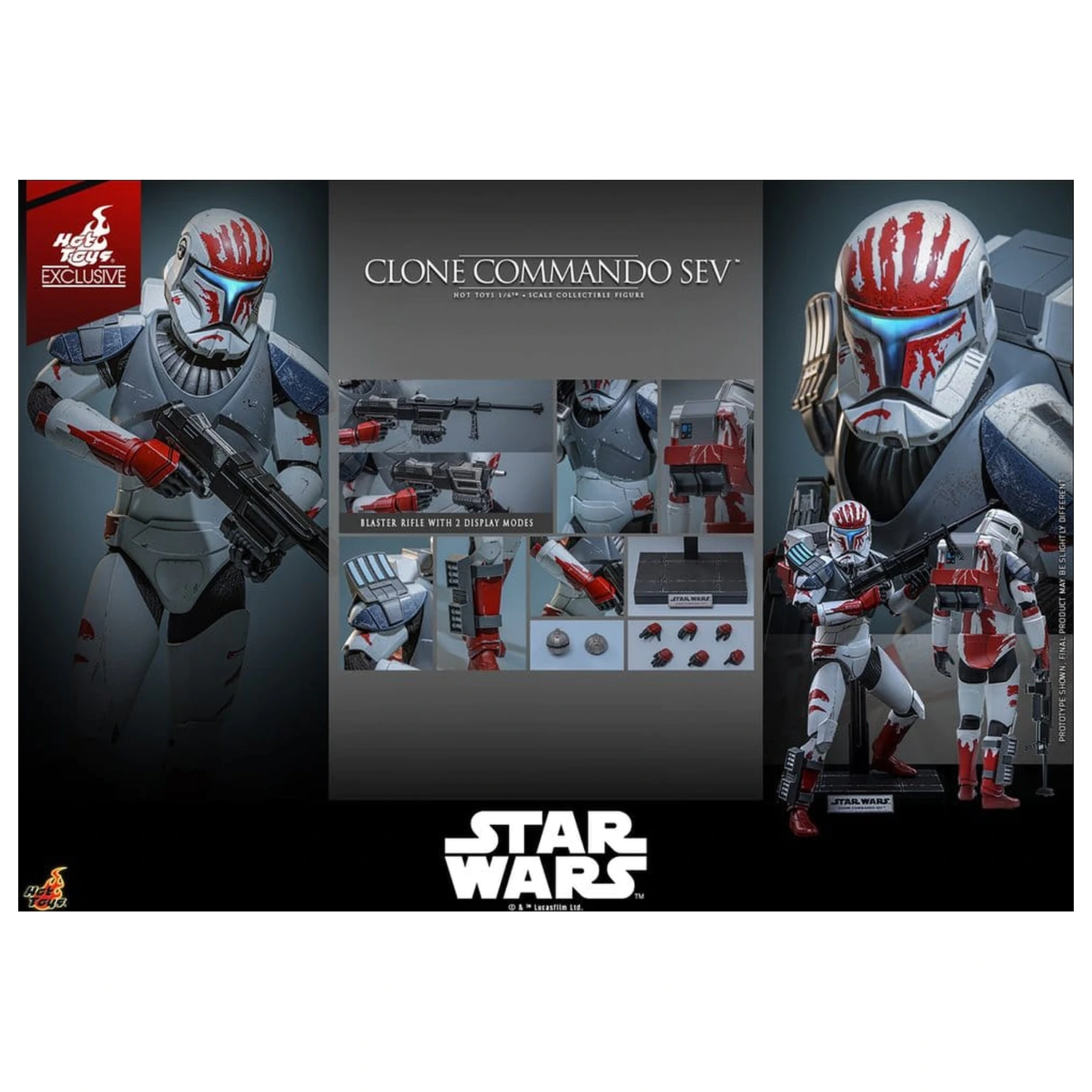 Star Wars: The Clone Wars Television Masterpiece figurină de acțiune 1/6 Clone Commando Sev 30 cm poza produsului
