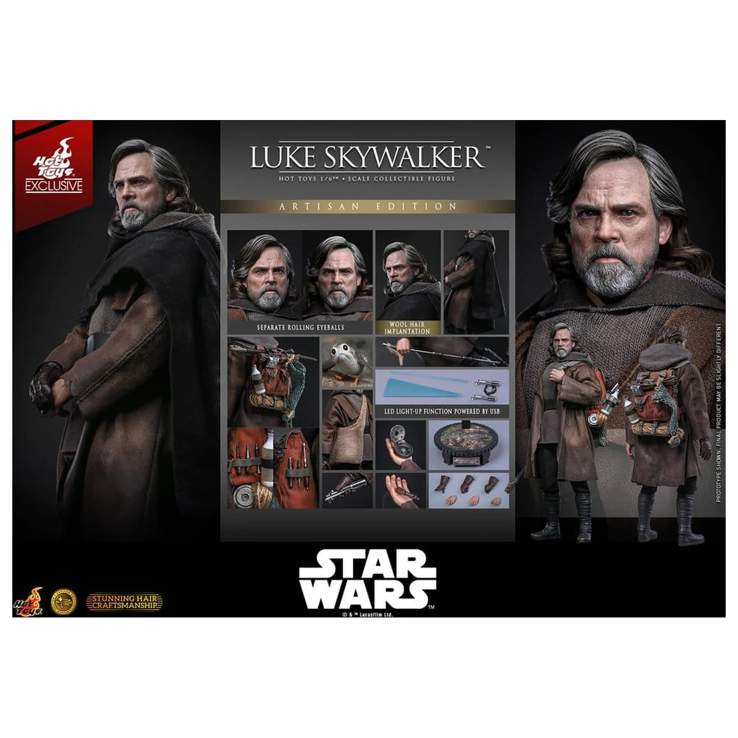 Star Wars: The Last Jedi Movie Masterpiece figurina de actiune 1/6 Luke Skywalker (Artisan Edition) 29 cm poza produsului