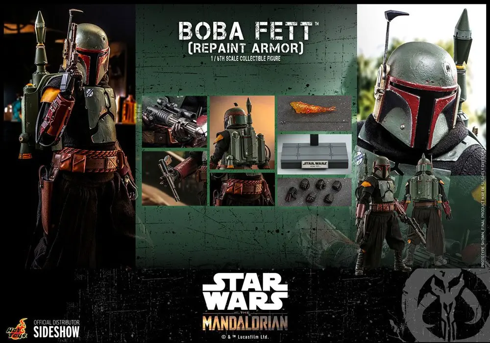 Star Wars The Mandalorian Figurina de acțiune 1/6 Boba Fett (Repaint Armor) 30 cm poza produsului