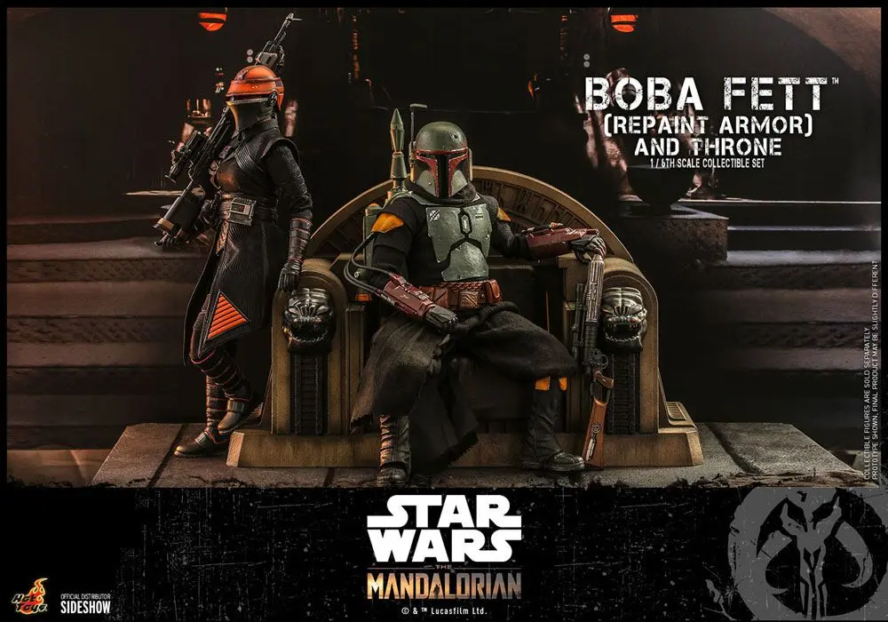 Star Wars The Mandalorian Figurina de acțiune 1/6 Boba Fett (Repaint Armor) și Tron 30 cm poza produsului