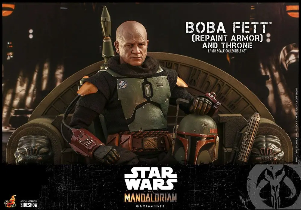 Star Wars The Mandalorian Figurina de acțiune 1/6 Boba Fett (Repaint Armor) și Tron 30 cm poza produsului