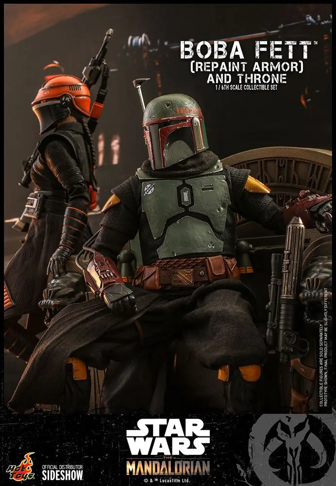 Star Wars The Mandalorian Figurina de acțiune 1/6 Boba Fett (Repaint Armor) și Tron 30 cm poza produsului