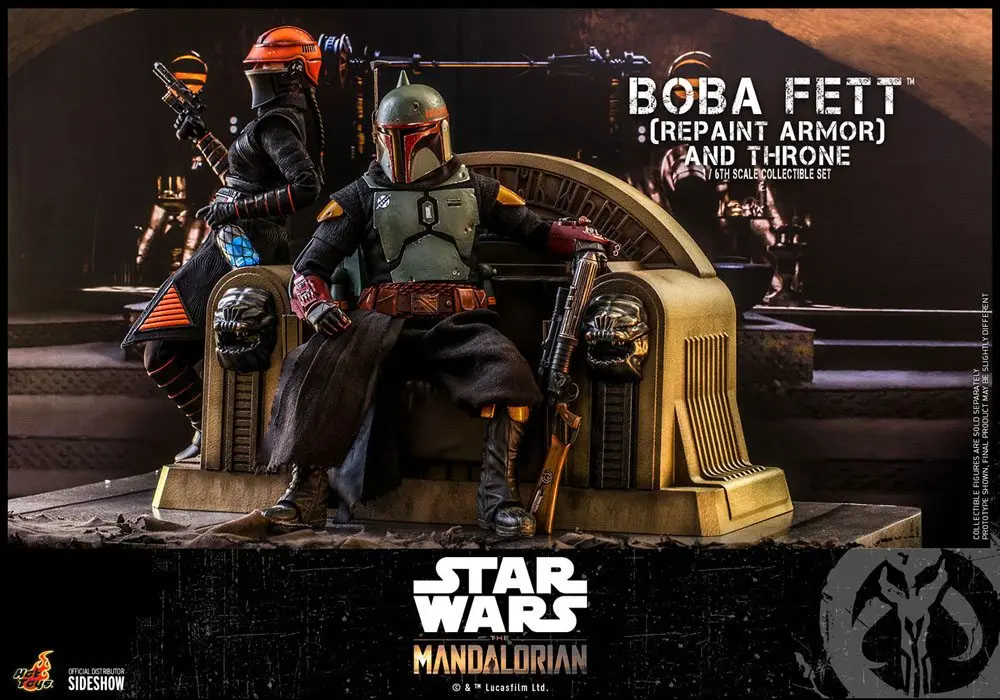 Star Wars The Mandalorian Figurina de acțiune 1/6 Boba Fett (Repaint Armor) și Tron 30 cm poza produsului