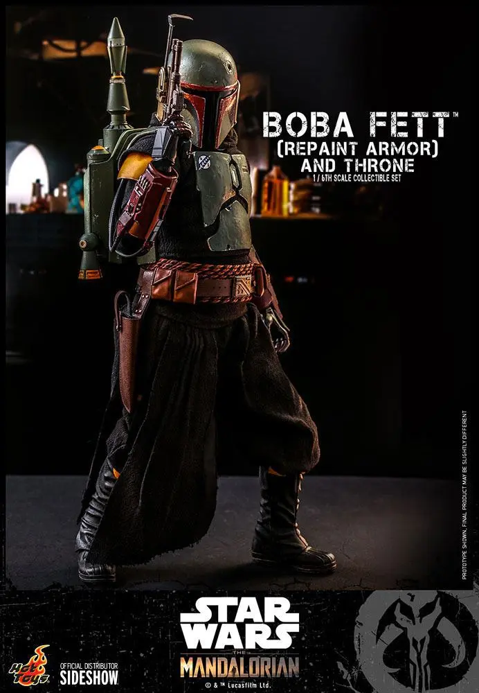 Star Wars The Mandalorian Figurina de acțiune 1/6 Boba Fett (Repaint Armor) și Tron 30 cm poza produsului