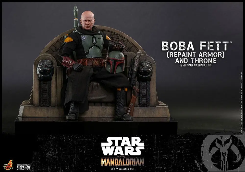 Star Wars The Mandalorian Figurina de acțiune 1/6 Boba Fett (Repaint Armor) și Tron 30 cm poza produsului