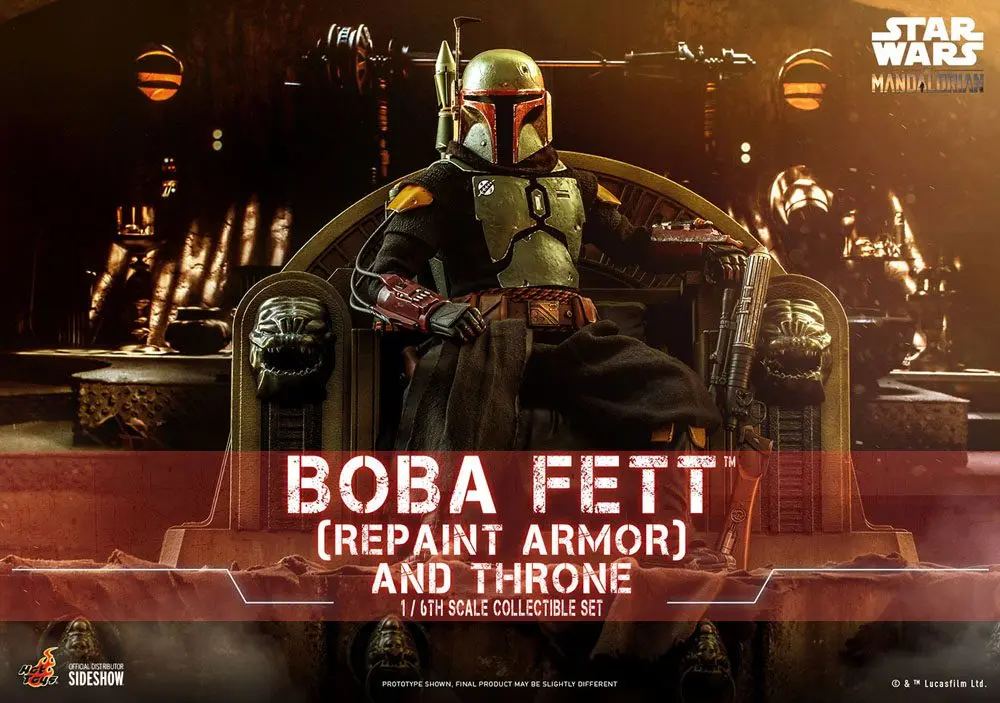 Star Wars The Mandalorian Figurina de acțiune 1/6 Boba Fett (Repaint Armor) și Tron 30 cm poza produsului