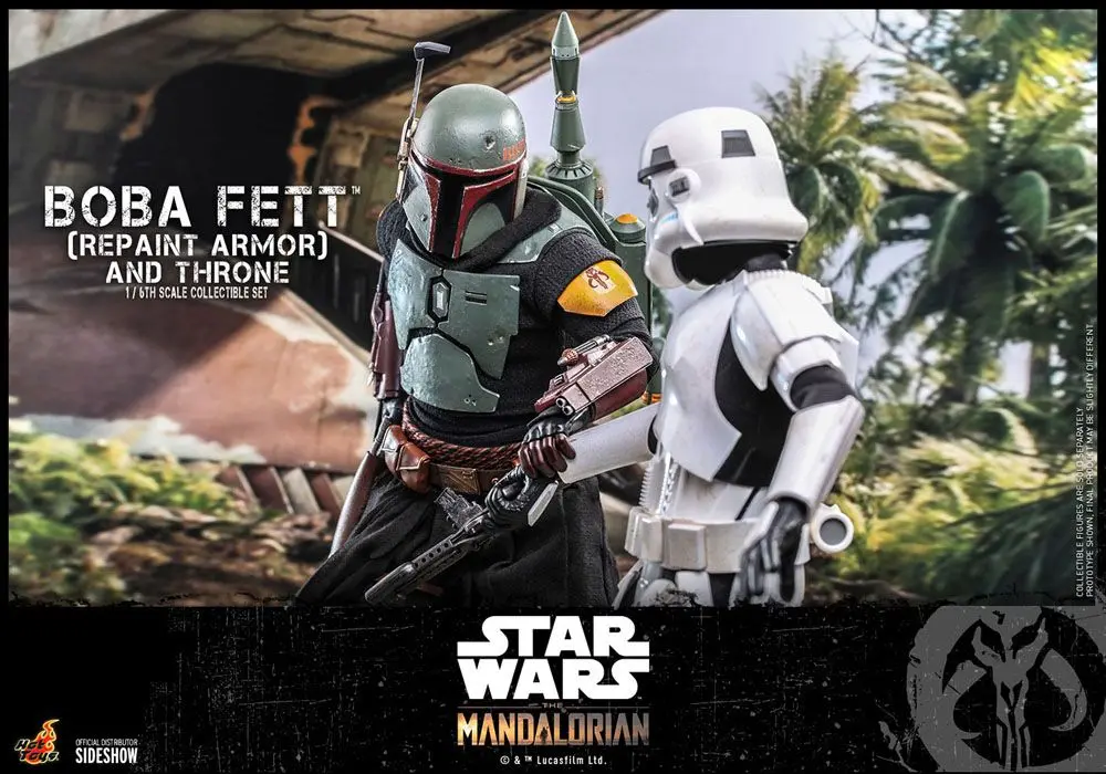 Star Wars The Mandalorian Figurina de acțiune 1/6 Boba Fett (Repaint Armor) și Tron 30 cm poza produsului
