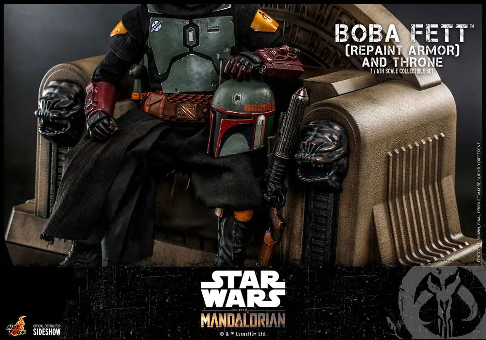 Star Wars The Mandalorian Figurina de acțiune 1/6 Boba Fett (Repaint Armor) și Tron 30 cm poza produsului