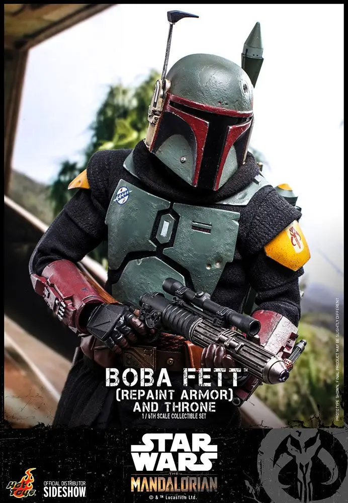 Star Wars The Mandalorian Figurina de acțiune 1/6 Boba Fett (Repaint Armor) și Tron 30 cm poza produsului