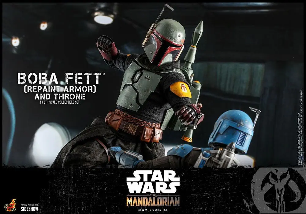 Star Wars The Mandalorian Figurina de acțiune 1/6 Boba Fett (Repaint Armor) și Tron 30 cm poza produsului