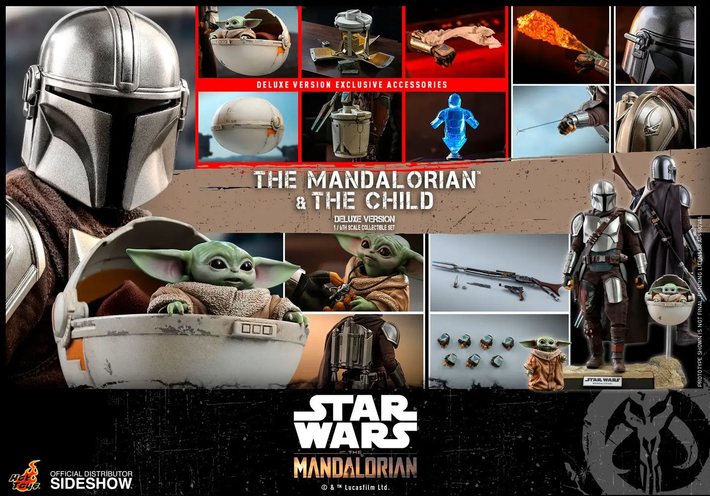 Star Wars The Mandalorian figurina de actiune pachet de 2 bucati 1/6 The Mandalorian & The Child Deluxe 30 cm poza produsului