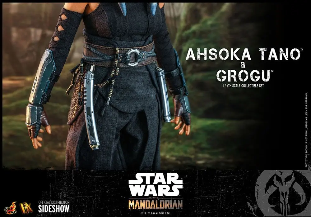 Star Wars The Mandalorian Figurina de acțiune Set de 2 1/6 Ahsoka Tano & Grogu 29 cm poza produsului