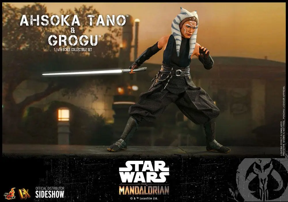 Star Wars The Mandalorian Figurina de acțiune Set de 2 1/6 Ahsoka Tano & Grogu 29 cm poza produsului