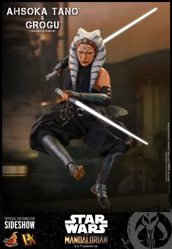 Star Wars The Mandalorian Figurina de acțiune Set de 2 1/6 Ahsoka Tano & Grogu 29 cm poza produsului