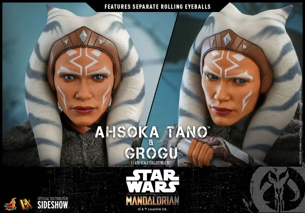 Star Wars The Mandalorian Figurina de acțiune Set de 2 1/6 Ahsoka Tano & Grogu 29 cm poza produsului