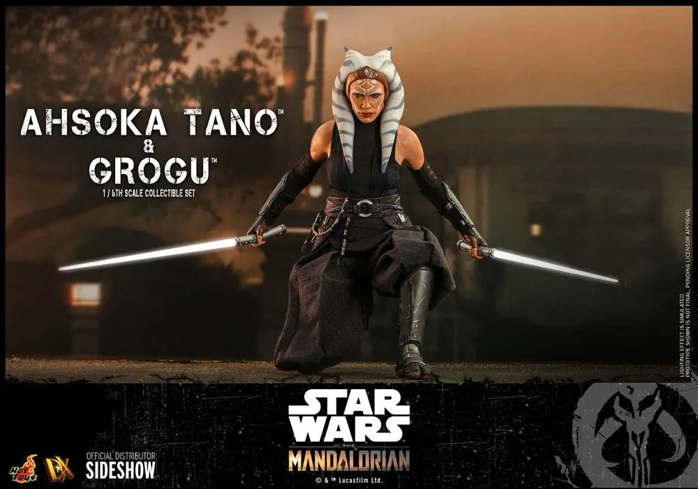 Star Wars The Mandalorian Figurina de acțiune Set de 2 1/6 Ahsoka Tano & Grogu 29 cm poza produsului