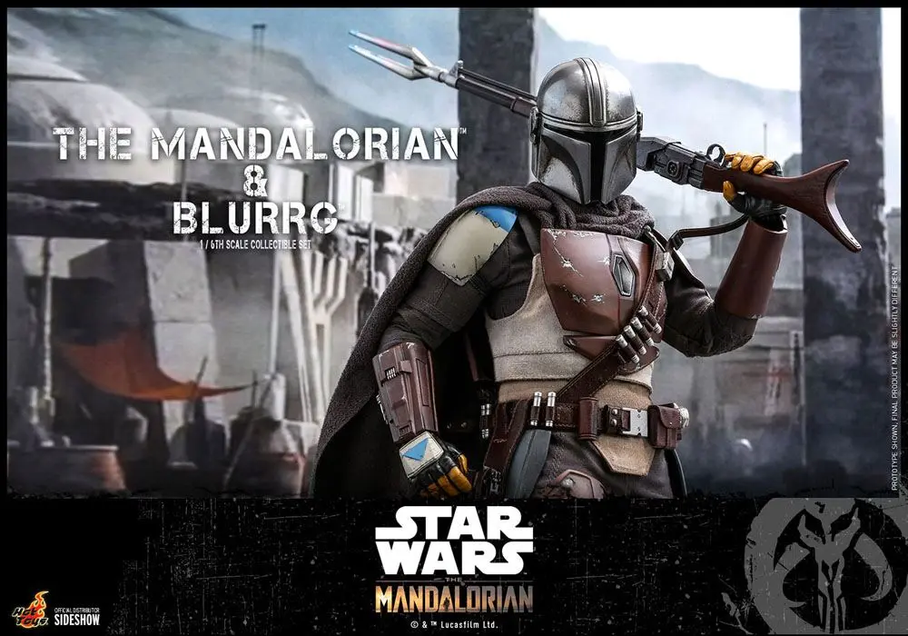 Star Wars The Mandalorian figurina de acțiune set de 2 bucati 1/6 The Mandalorian & Blurrg 37 cm poza produsului