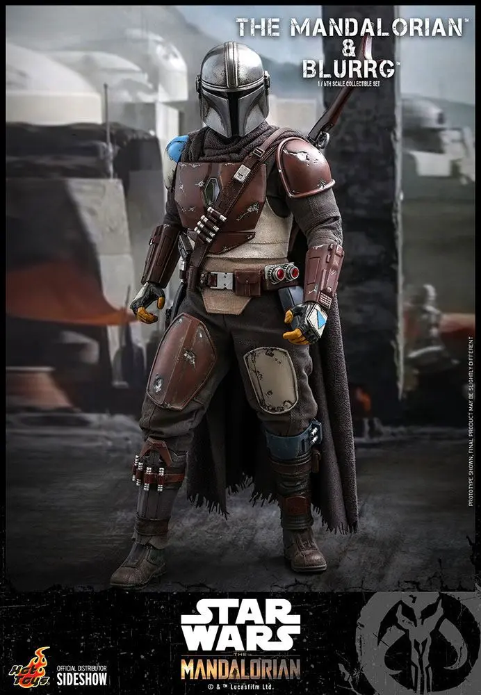 Star Wars The Mandalorian figurina de acțiune set de 2 bucati 1/6 The Mandalorian & Blurrg 37 cm poza produsului