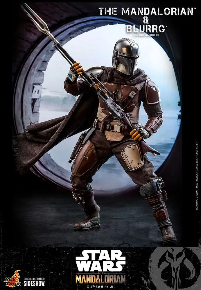 Star Wars The Mandalorian figurina de acțiune set de 2 bucati 1/6 The Mandalorian & Blurrg 37 cm poza produsului