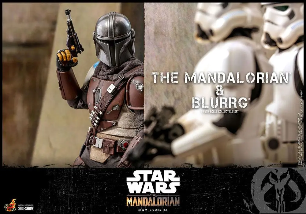 Star Wars The Mandalorian figurina de acțiune set de 2 bucati 1/6 The Mandalorian & Blurrg 37 cm poza produsului