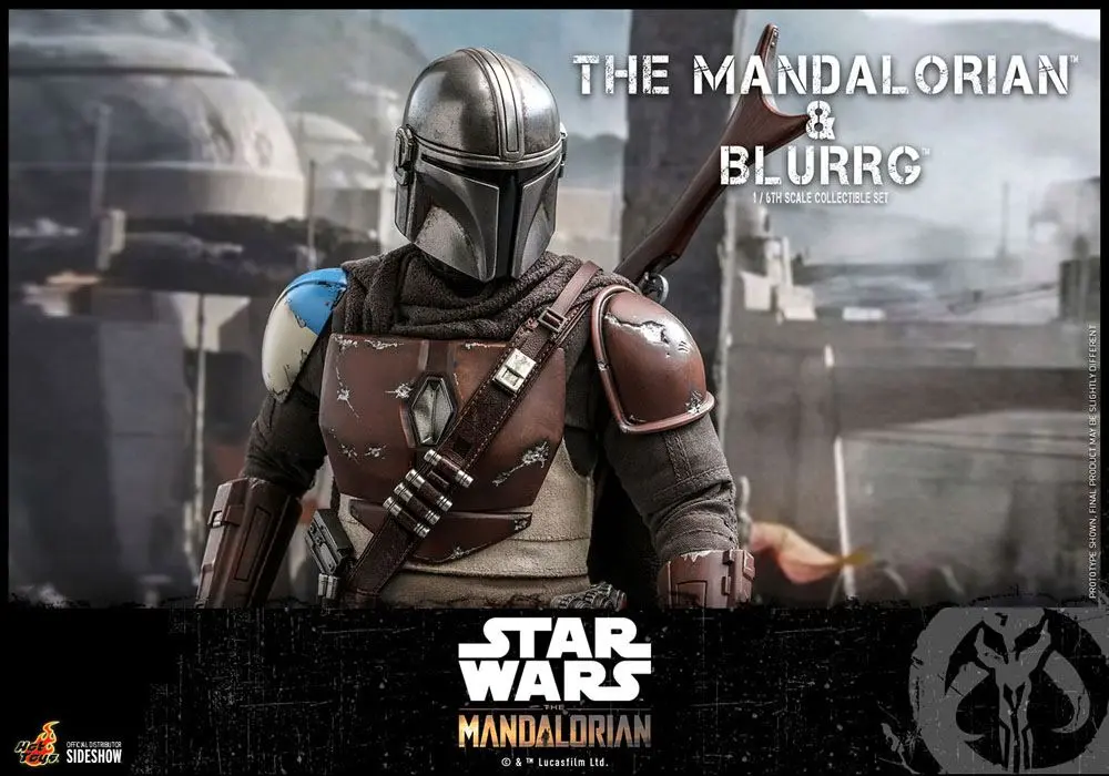 Star Wars The Mandalorian figurina de acțiune set de 2 bucati 1/6 The Mandalorian & Blurrg 37 cm poza produsului