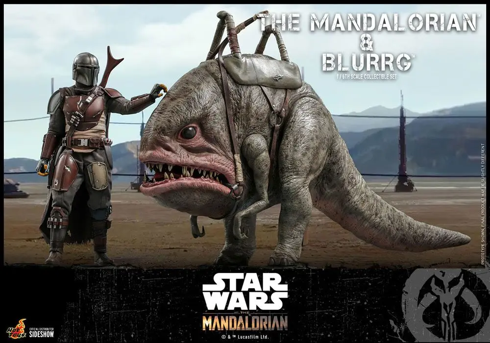 Star Wars The Mandalorian figurina de acțiune set de 2 bucati 1/6 The Mandalorian & Blurrg 37 cm poza produsului