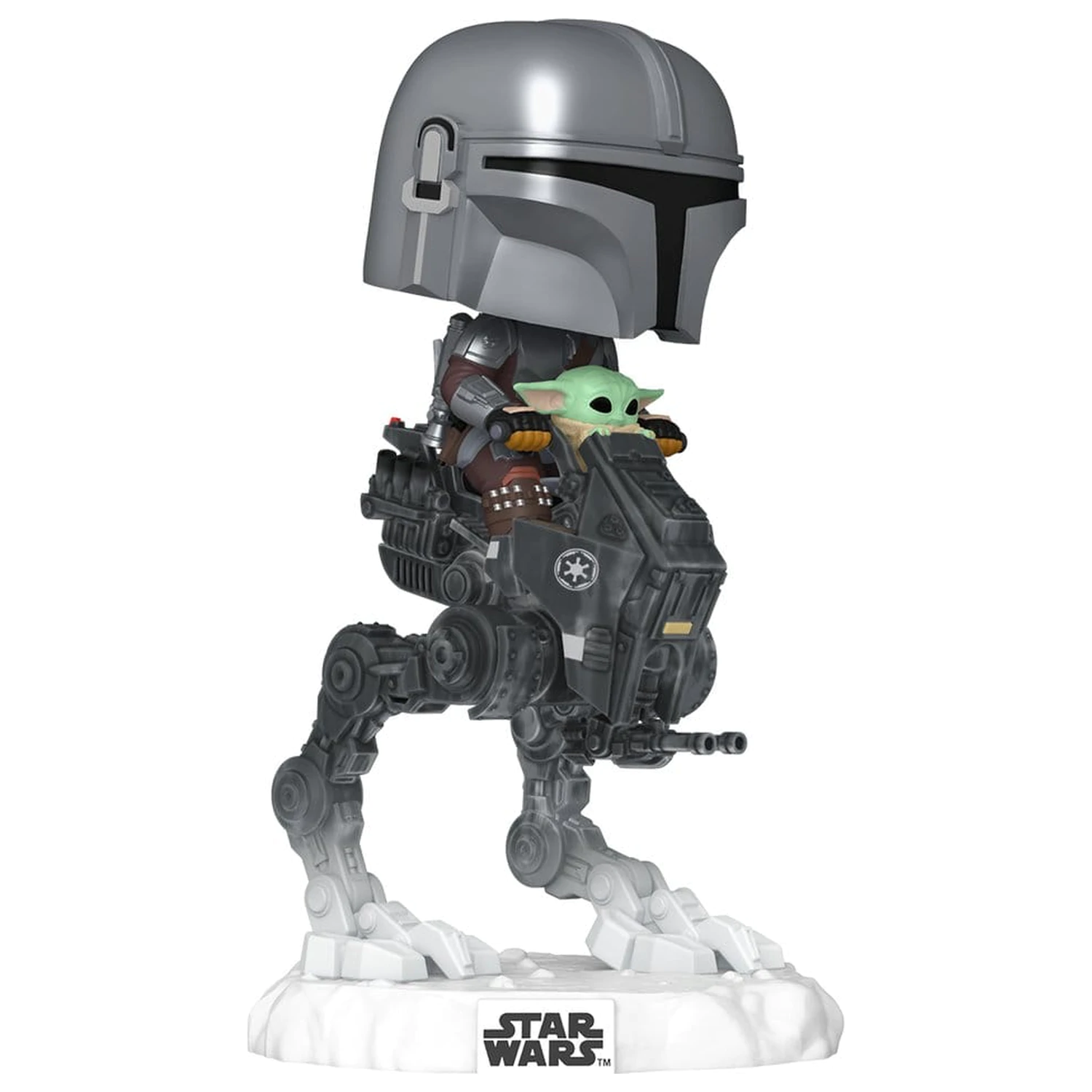 Star Wars: The Mandalorian and Grogu Funko POP! Rides Deluxe Vinil Bobblehead Figura The Mandalorian cu Grogu în Imperial Remnant AT-RT poza produsului