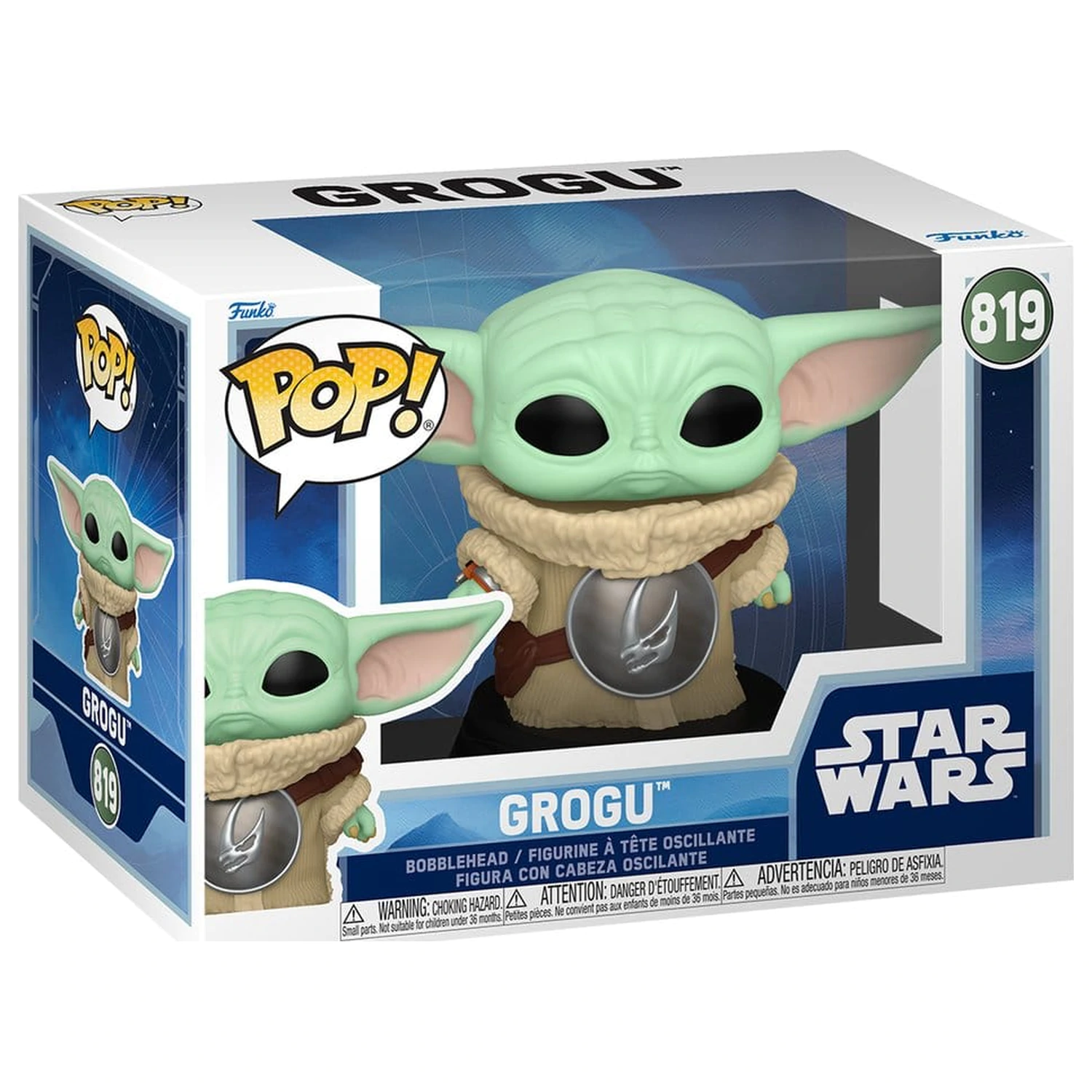 Star Wars: The Mandalorian and Grogu Funko POP! Figurină Vinyl Bobblehead Grogu 9 cm poza produsului