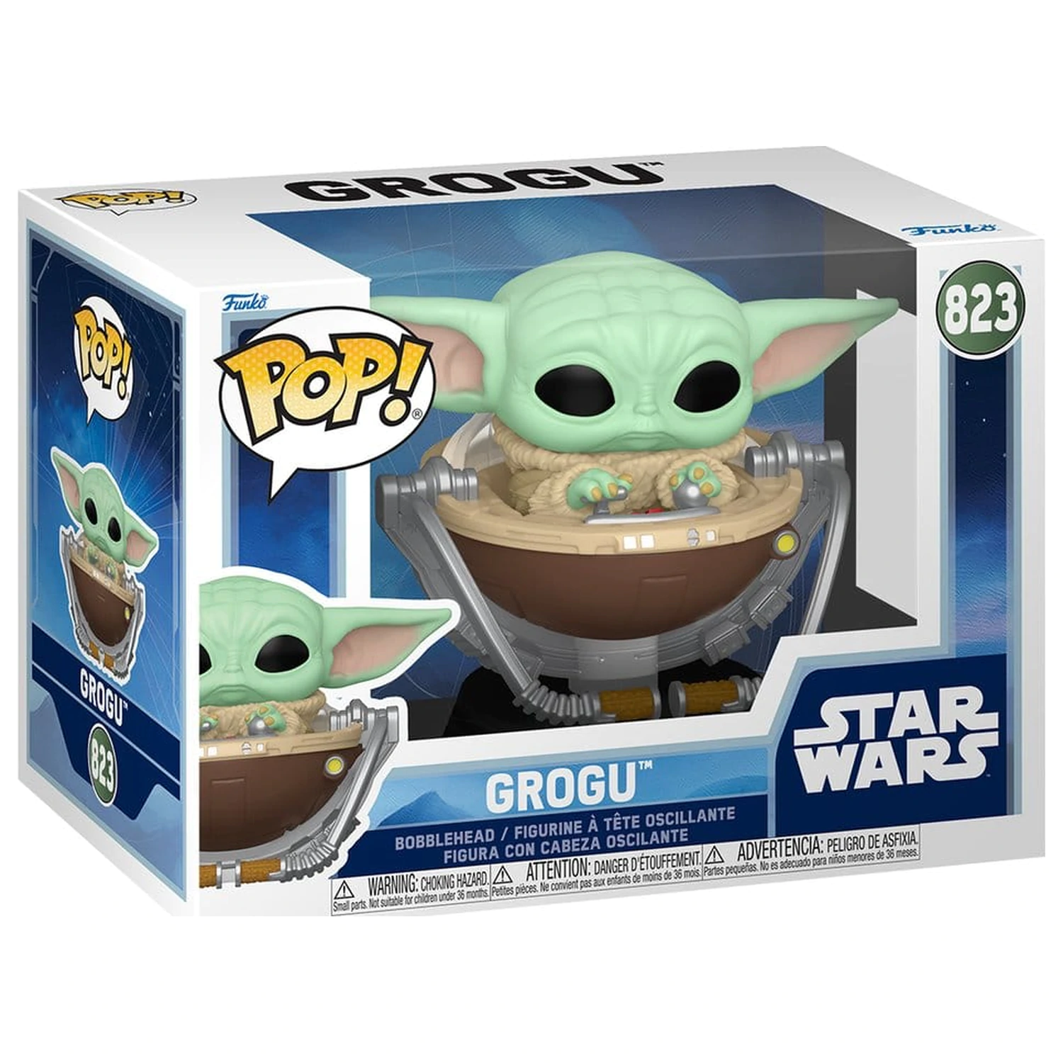Star Wars: The Mandalorian and Grogu Funko POP! Figurină Bobblehead din Vinil Grogu în Pram 9 cm poza produsului