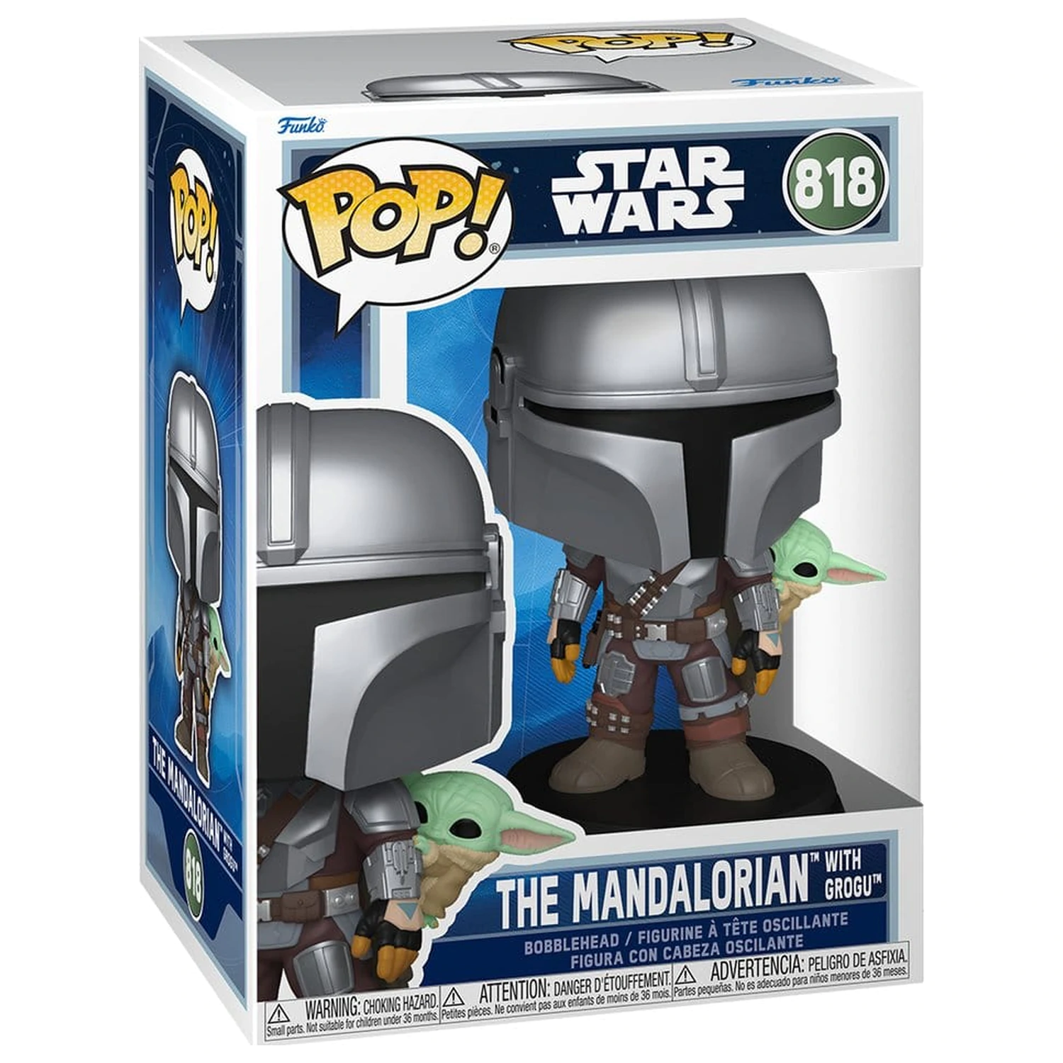 Star Wars: The Mandalorian and Grogu Funko POP! Figurină Bobblehead de vinil The Mandalorian with Grogu 9 cm poza produsului