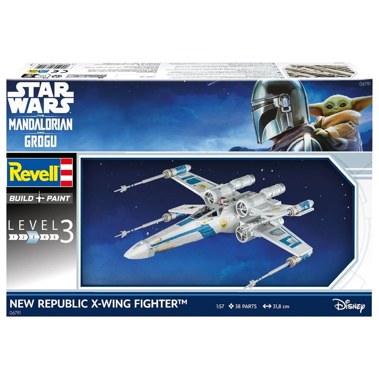 Star Wars The Mandalorian and Grogu Revell Model Kit 1/57 New Republic X-Wing Fighter 22 cm poza produsului