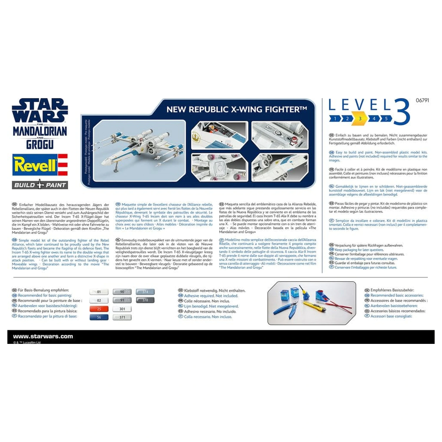 Star Wars The Mandalorian and Grogu Revell Model Kit 1/57 New Republic X-Wing Fighter 22 cm poza produsului