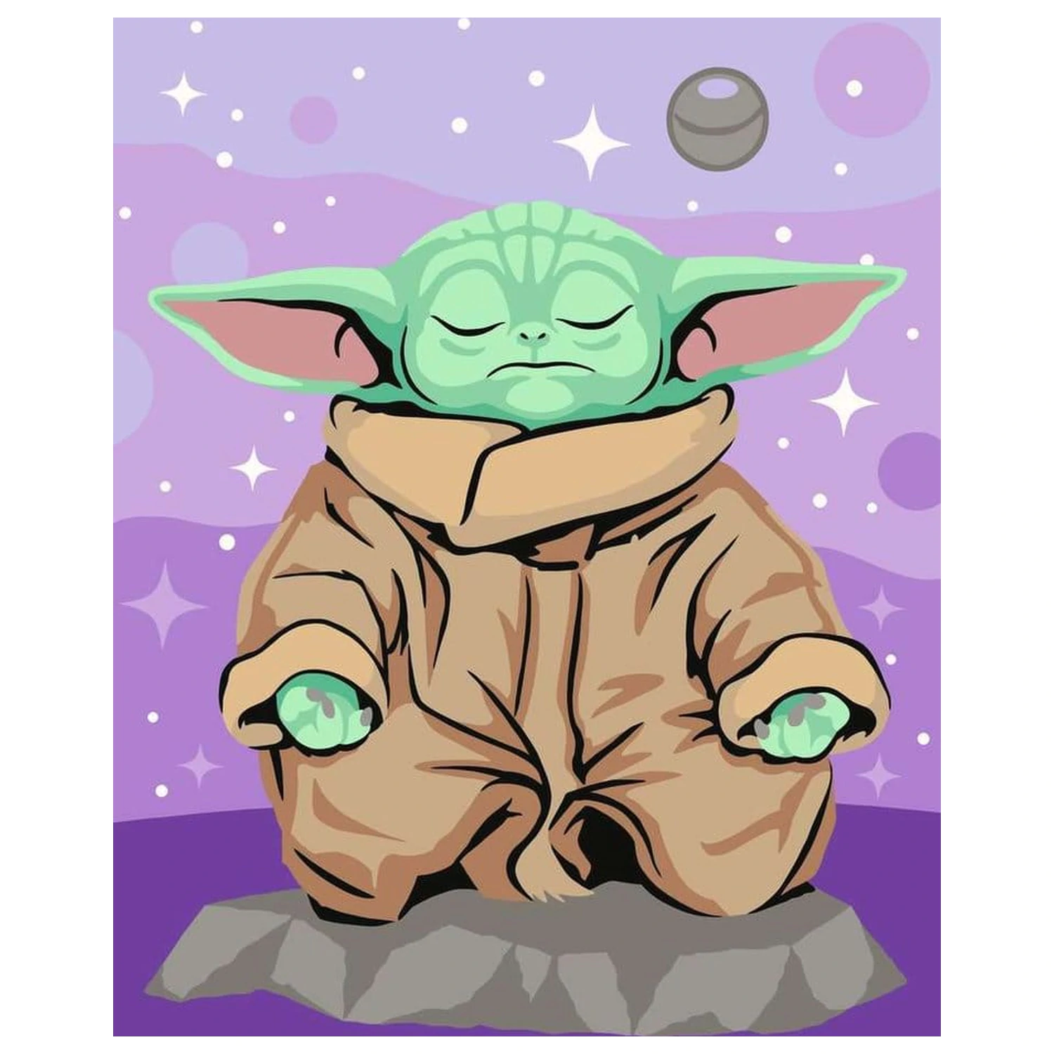 Star Wars: The Mandalorian CreArt Pictura pe Numere Meditating Grogu poza produsului