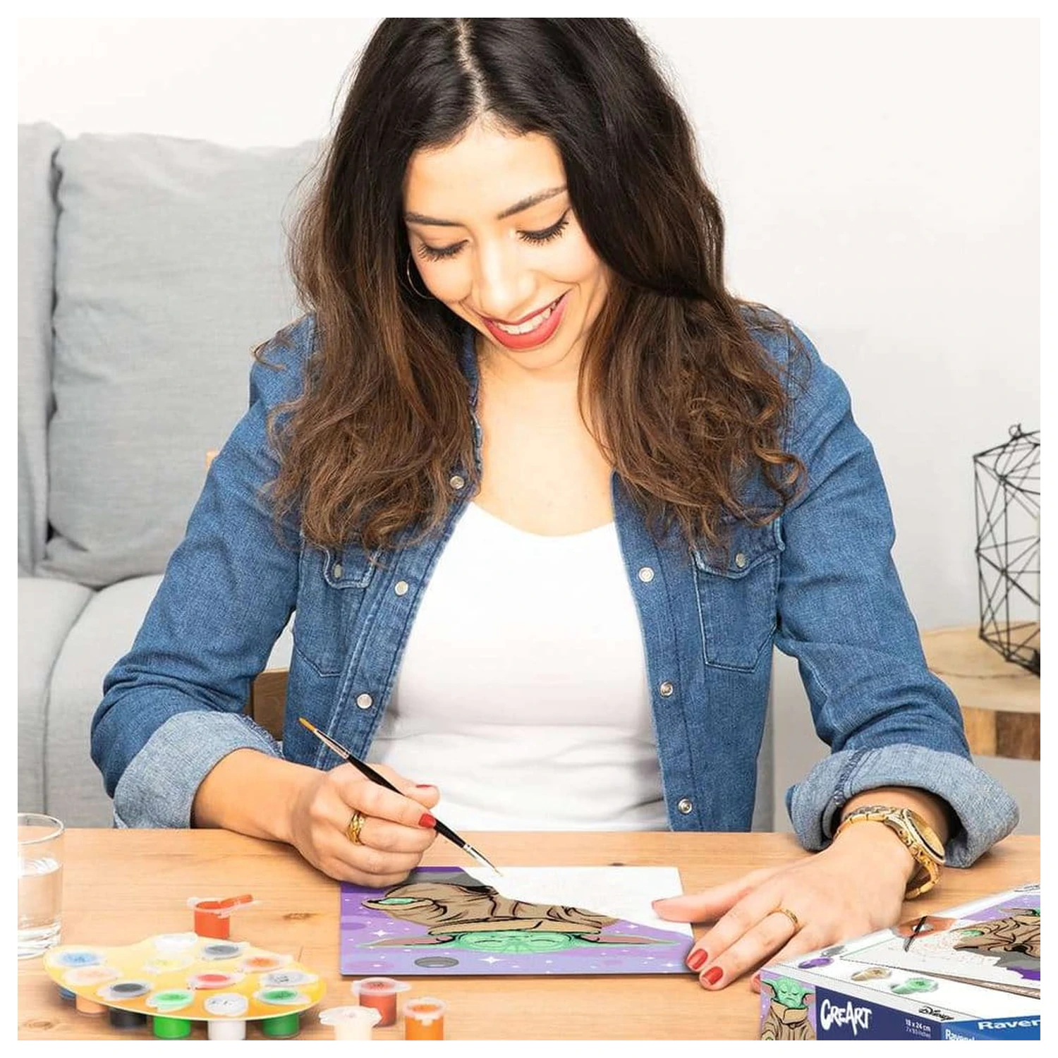 Star Wars: The Mandalorian CreArt Pictura pe Numere Meditating Grogu poza produsului